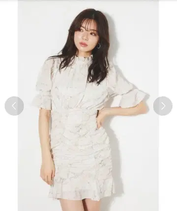 rienda 개더 디자인 머메이드 미니 원피스