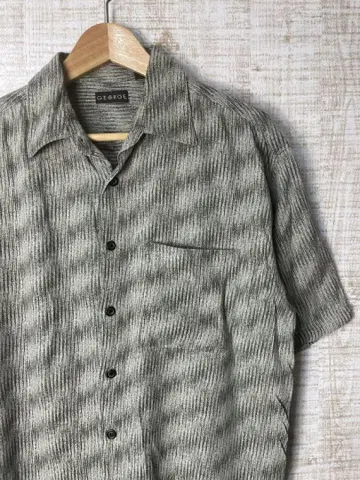 GEORGE 린넨 셔츠 오픈 카라 오픈 카라 셔츠