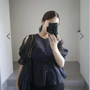 YU 볼륨 시어 블라우스