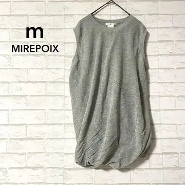 mirepoix 심플한 주름 가공 니트 베스트 니트 소 9호 얇은 소재