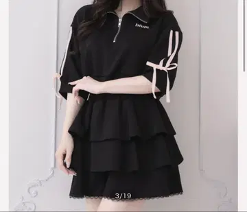 더블 리본 저리 캉캉 스커트 세트