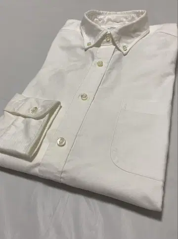 버튼 다운 긴팔 셔츠 화이트