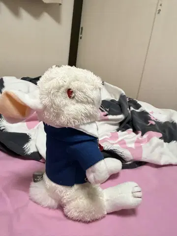 토끼 봉제 인형 파랑 자켓