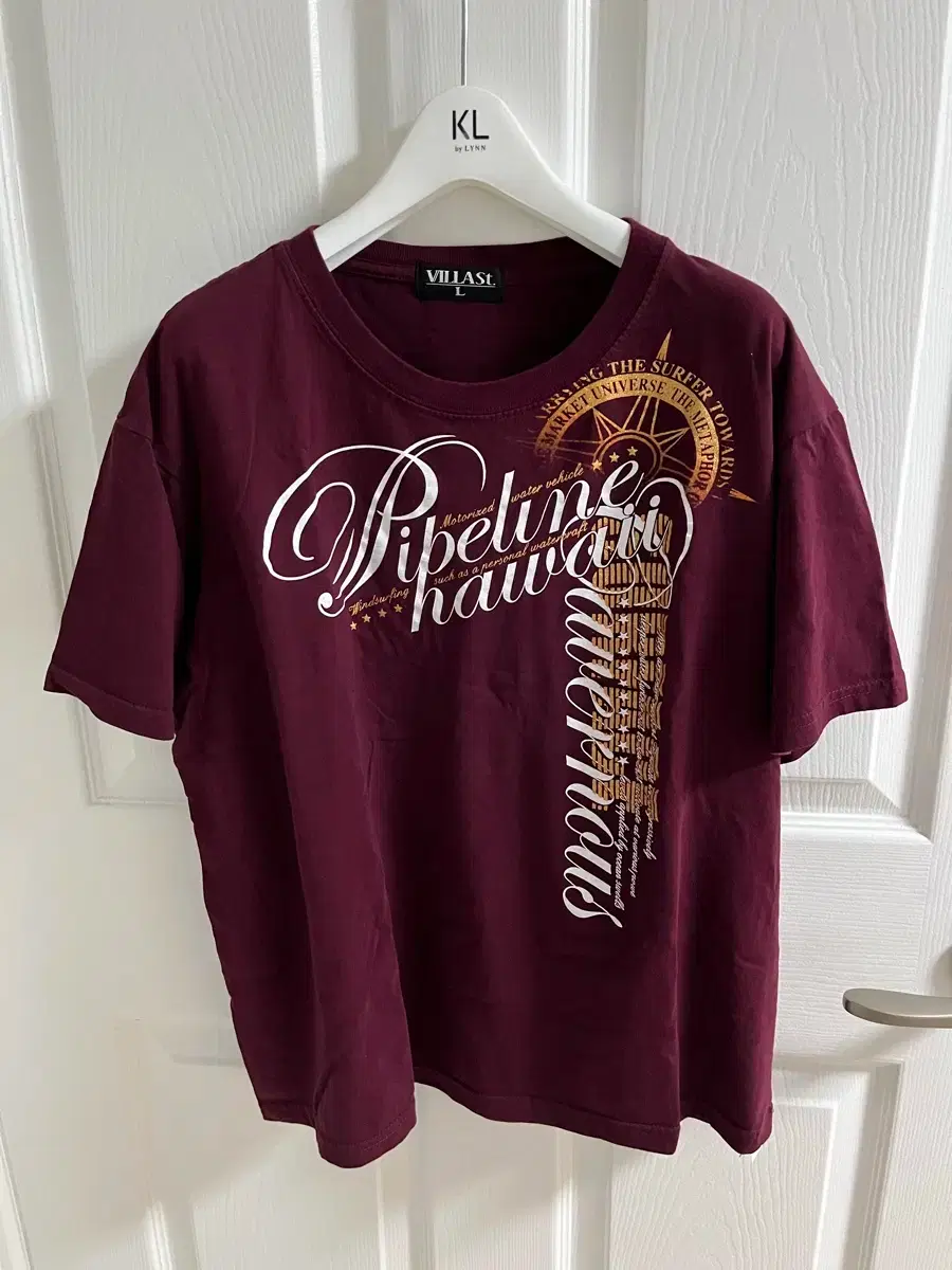 Punk Lettering Burgundy Red Short Sleeve Basic Vintage Rock Chic T-shirt