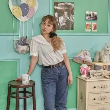 페코 클럽 세일러 카라 블라우스