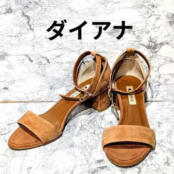 다이애나 청키 힐 샌들 스웨이드 베이지 22.5cm