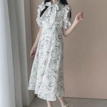 AnMILLE 숄더 프릴 플라워 원피스