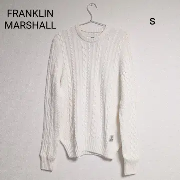 0009 FRANKLIN MARSHALL 케이블 짜임 스웨터 화이트 S