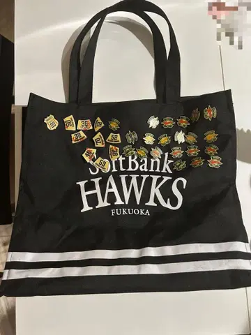 후쿠오카 소프트뱅크 호크스 토트백 핀 배지 이타백