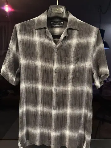 ALLSAINTS 반팔 체크 셔츠 XS 그레이 계열