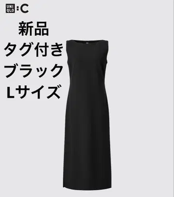 유니클로 C 크레이프 저지 원피스 L 블랙 유니클로 시 유니클로 C
