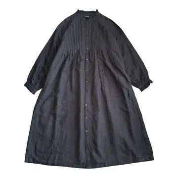 YARRA 야라 스탠드 프릴 핀턱 린넨 코튼 셔츠 원피스