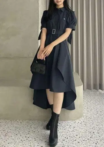 dazzlin POLO 콜라보 셔츠 원피스 반팔 벨트 포함