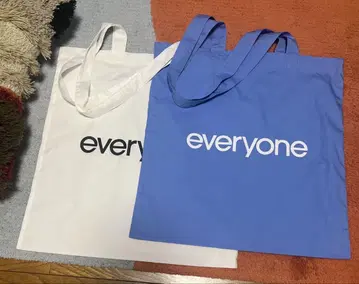 everyone 토트백 쇼핑백 2장 세트 블루 화이트