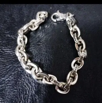새상품 약 22cm 페이퍼 체인 팔찌 silver925