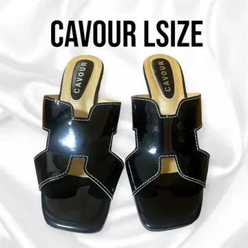 CAVOUR 에나멜 뮬 샌들 L 사이즈