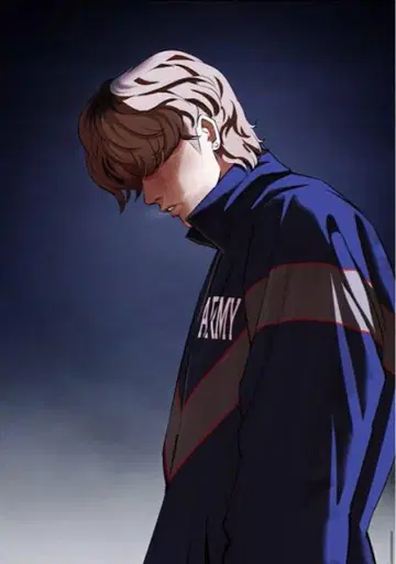 새상품급 레어 외모 지상주의 카미야 요한 army 네이비 셋업