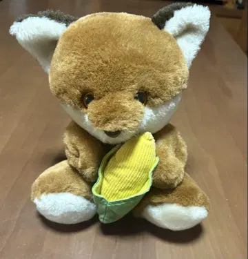 여우 봉제 인형 콘 포함 약 25cm