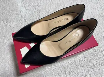 DIANA 블랙 스틸레토 하이힐 5cm 가죽 블랙