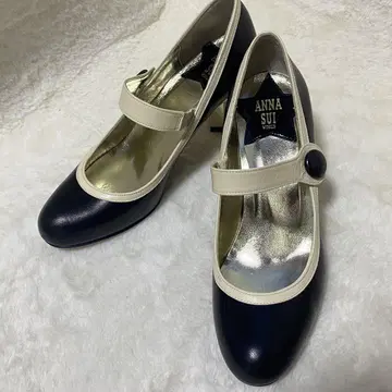 ANNA SUI 가죽 펌프스 멜리 제인 별 모양 힐 블랙 새상품급