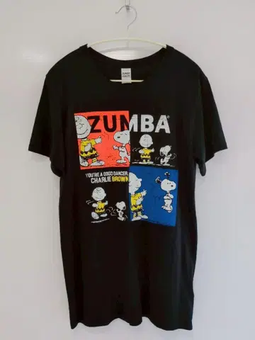 ZUMBA 스누피 티셔츠 XS 블랙