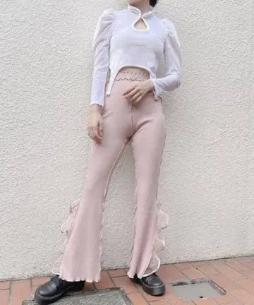 릴릴리 리브 프릴 팬츠 핑크