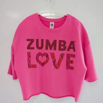 ZUMBA LOVE 크롭 티셔츠 XS 핑크