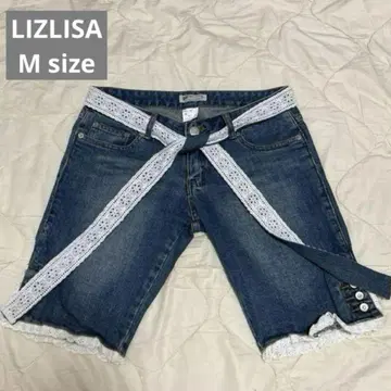 LIZLISA 리즈리사 데님 청바지 하프 팬츠 리본