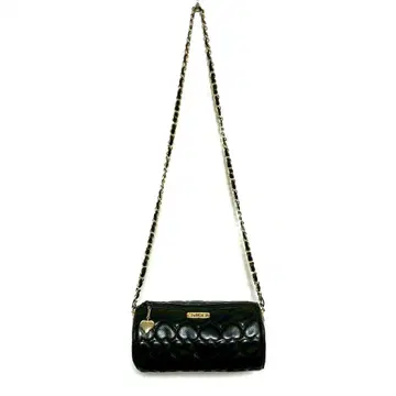 모스키노 MOSCHINO 체인 숄더백 하트 가죽 블랙