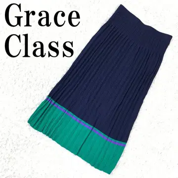 Grace Class 니트 플리츠 스커트 네이비 36 B9080
