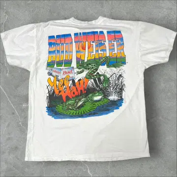 90s 버드와이저 티셔츠 개구리 패턴 USA제