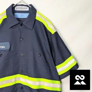 CiNTAS USA 워크 셔츠 반사재 오버 사이즈 기업 로고 자수 패치