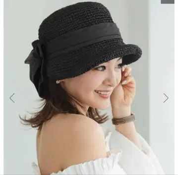 donoban kozue 리본 크로쉬 햇 블랙