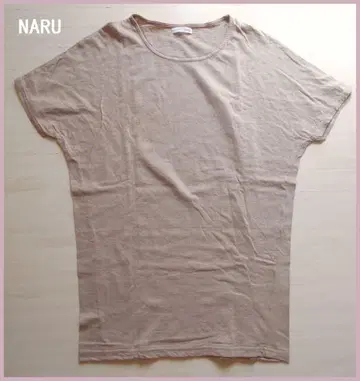 NARU 핑크 베이지 반팔 티셔츠. 어스 컬러 내추럴 컬러 프리