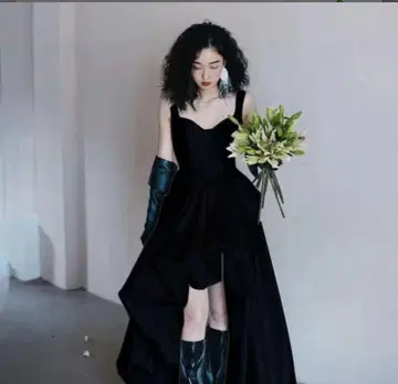 미니 길이 블랙 파티 드레스 웨딩 드레스 사전 촬영 2차 모임 드레스