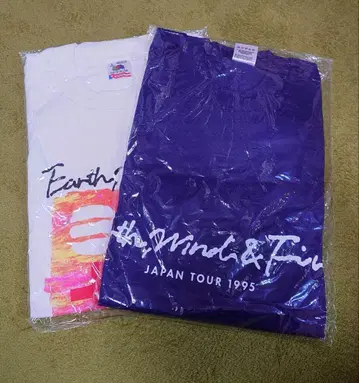 Earth, Wind & Fire 1995 티셔츠(L 사이즈) 2종 세트