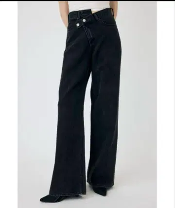 MOUSSY CROSS WAIST WIDE STRAIGHT 사이즈 1