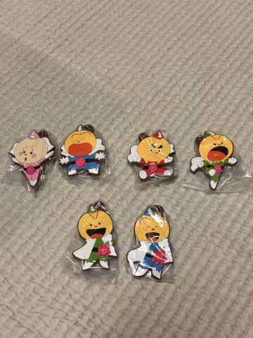 타코야키 망토맨 캡슐 러버 키링 6개 세트