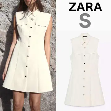미사용 새상품 ZARA 크레이프 미니 원피스 에크루