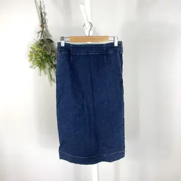 T01004 로스앤젤레스 데님 스커트 미디 길이 L 슬릿 타이트