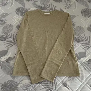 UNITED ARROWS 베이지 라메 긴팔 티셔츠