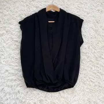 Ballsey 슬리브리스 블라우스 쉬폰 시어 38 M 블랙
