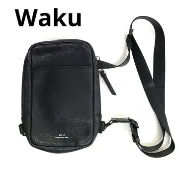 Waku 가죽 바디백 블랙 경량 키링 포함