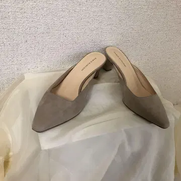 FABIO RUSCONI 하이힐 포인트 탭 토 뮬 베이지