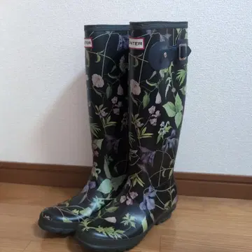 HUNTER RHS 콜라보 꽃무늬 레인 부츠