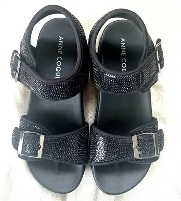 안코키누 통굽 5cm 반짝이 샌들 블랙 사이즈 M