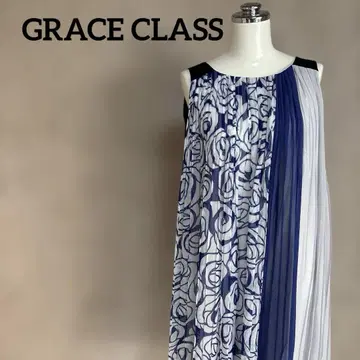 GRACE CLASS 일본제 로즈 프린트 플리츠 원피스 36