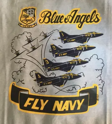 80's 미군 Blue Angels 티셔츠 M 사이즈 라이트 블루