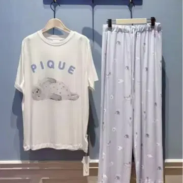PIQUE 물개 디자인 티셔츠와 팬츠 세트