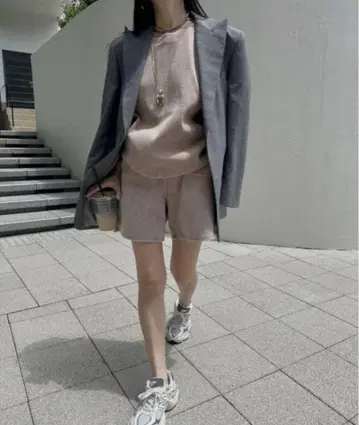 MEDI DENIM LIKE SHORT PANTS 셋업 Ameri